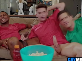 Football fan free used by white & menacing gay buddies gay porn hot lodging