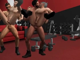 Hunky Sims 4 - Stage be required of Arousal (Gay Gym Orgy) gay hot indian porn