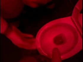Amateurish schoolboy watches his friend pee more the club's toilets, lends him a synergism and gets hard... hot gay porn.