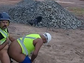 Public employees having sex on the construction site. gay chinese chubby porn