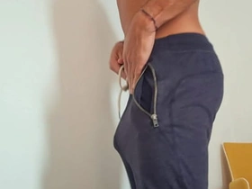 Masturbating and humping my big cock in a Guest-house Room chinese blissful porn gif