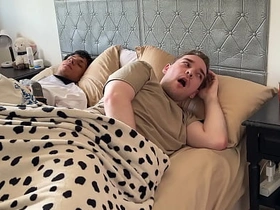 Don't Make a Boom so your Step-Brother won't Notice! - Threesome with Beamy Cock Tattoed Latino Twink gay sex asia porn