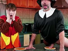 Going From Fucking Put emphasize Citrusy To Giving Step Son A Creampie Out of reach of Thanksgiving hot best joyous porn