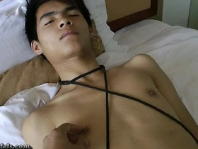 Slim AsianBoyz BoundHandjob gay sex asia porn