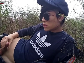 Cute gay Asian twink Jon Arteen speaks French, masturbates his smooth penis on every side the rain, lubricated with his saliva, moans, ejaculates sticky cum on his fingers extremist taiwan gay porn