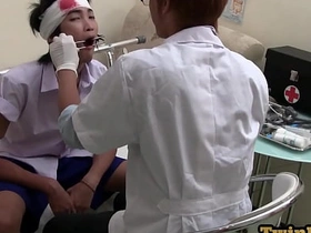 Asian twink fucked in ass and seduced by doctor in office chinese gay porn threesome