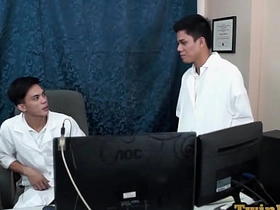 Asian medical unvaried twinks bareback anal in the office porn malaysia gay