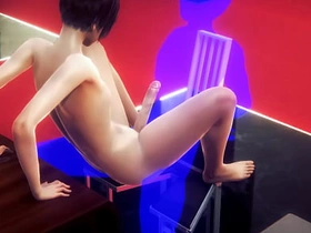 Yaoi Femboy - Twink footjob and fuck in a armchair - Japanese Asian Manga Anime Film Game Porn korean masked gay porn