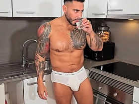 BlakeMason: Tatted Fabio Toba drinks on Viktor Rom enormous dick in dramatize expunge kitchen japan gay porn website